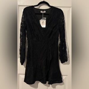NWT Half Island Black Lace Long Sleeve Dress